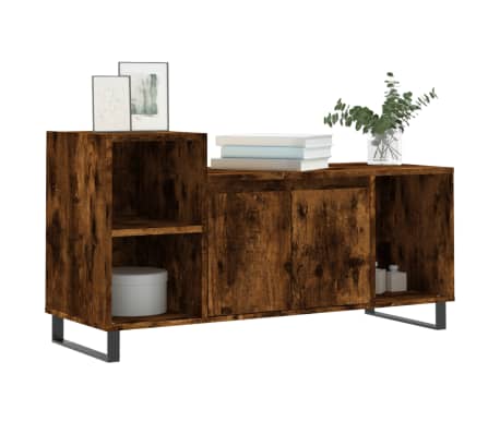 vidaXL Meuble TV Ch&ecirc;ne fum&eacute; 100x35x55 cm Bois d'ing&eacute;nierie