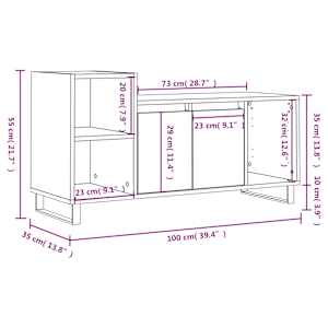 TV skříňka kouřový dub 100x35x55 cm kompozitní dřevo - obrázek 12