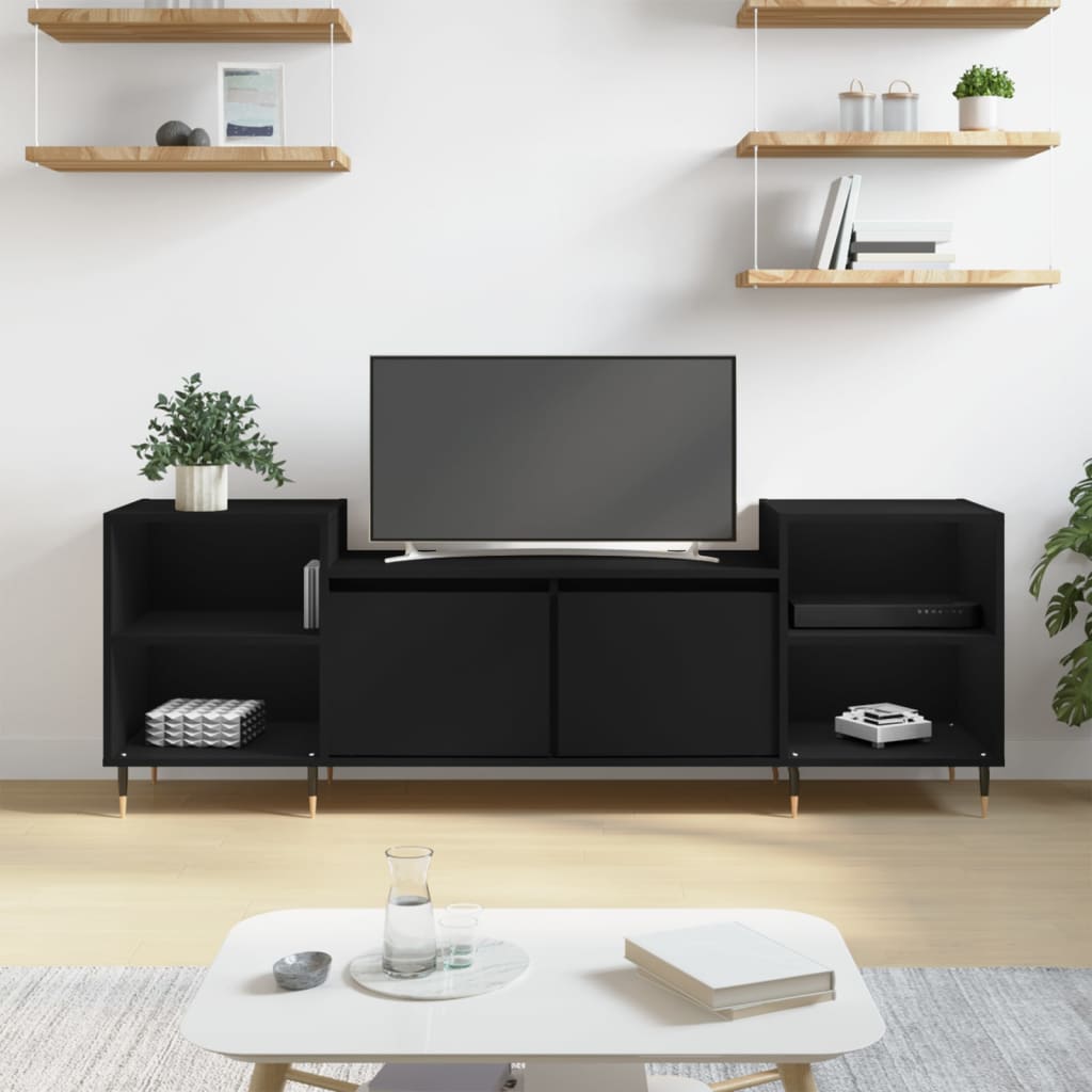vidaXL Comodă TV, negru, 160x35x55 cm, lemn prelucrat