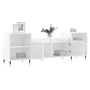 TV skříňka bílá s vysokým leskem 160x35x55 cm kompozitní dřevo - obrázek 4