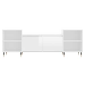 TV skříňka bílá s vysokým leskem 160x35x55 cm kompozitní dřevo - obrázek 5