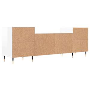 TV skříňka bílá s vysokým leskem 160x35x55 cm kompozitní dřevo - obrázek 8