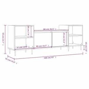 TV skříňka betonově šedá 160x35x55 cm kompozitní dřevo - obrázek 11