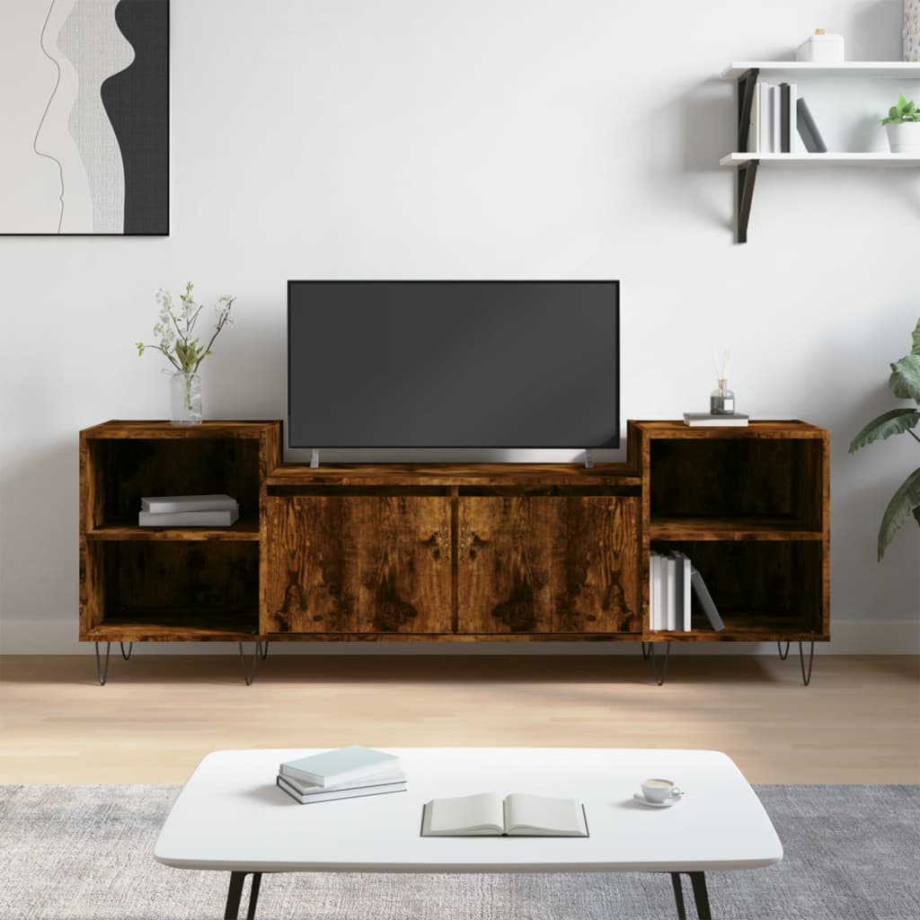 vidaXL TV-Schrank Räuchereiche 160x35x55 cm Holzwerkstoff