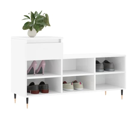 vidaXL Ormarić za cipele sjajni bijeli 102x36x60 cm konstruirano drvo