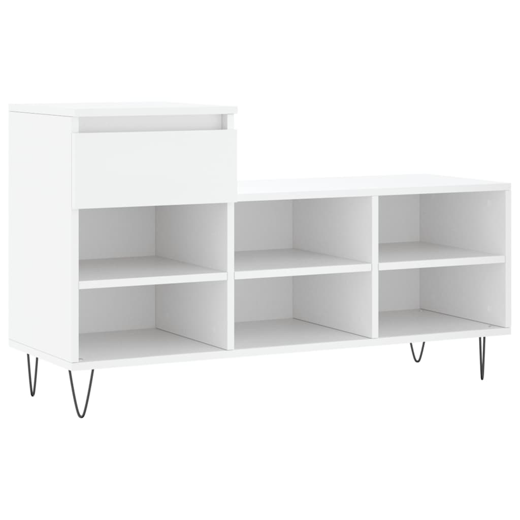 vidaXL Botník bílý 102x36x60 cm kompozitní dřevo