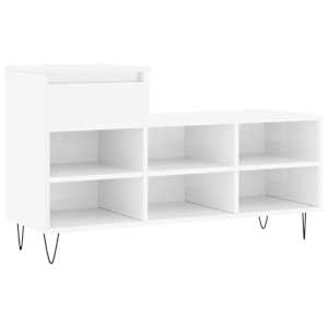 vidaXL jalatsikapp, k&otilde;rgl&auml;ikega valge, 102x36x60 cm, tehispuit