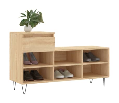 vidaXL Skoskap sonoma eik 102x36x60 cm konstruert tre