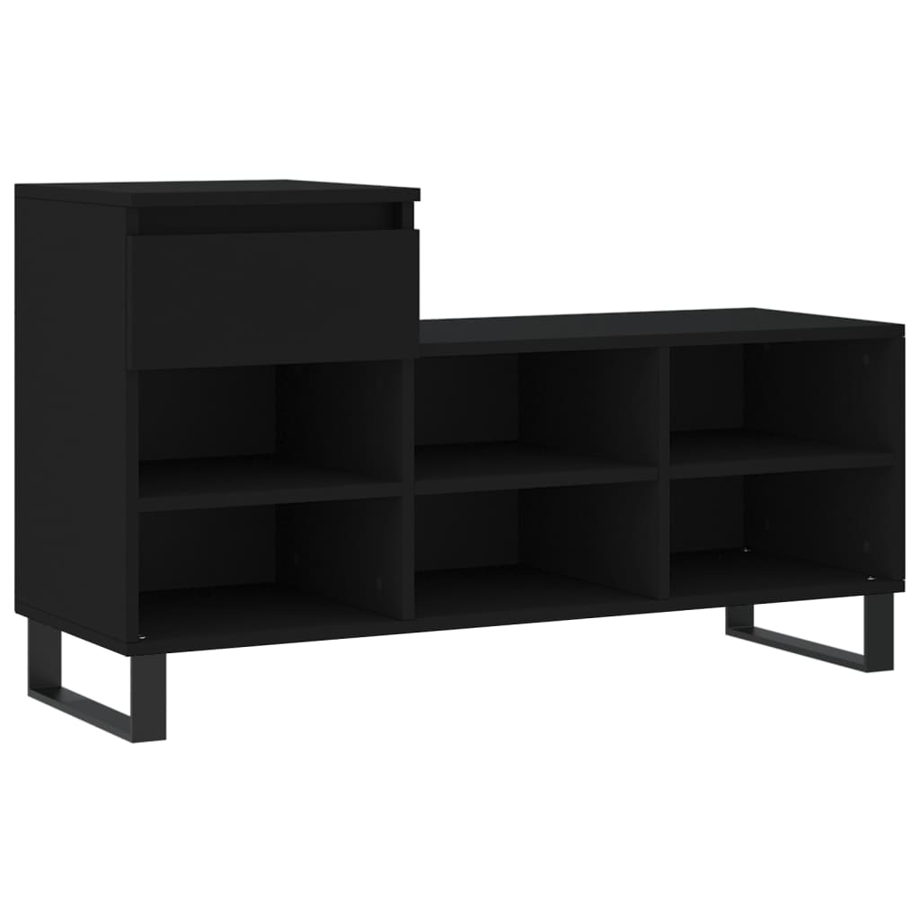 vidaXL Schoenenkast 102x36x60 cm bewerkt hout zwart
