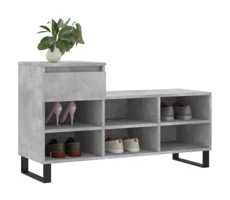vidaXL Pantofar, gri beton, 102x36x60 cm, lemn prelucrat