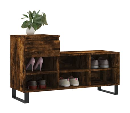 vidaXL apavu plaukts, ozolkoka krāsa, 102x36x60 cm, inženierijas koks