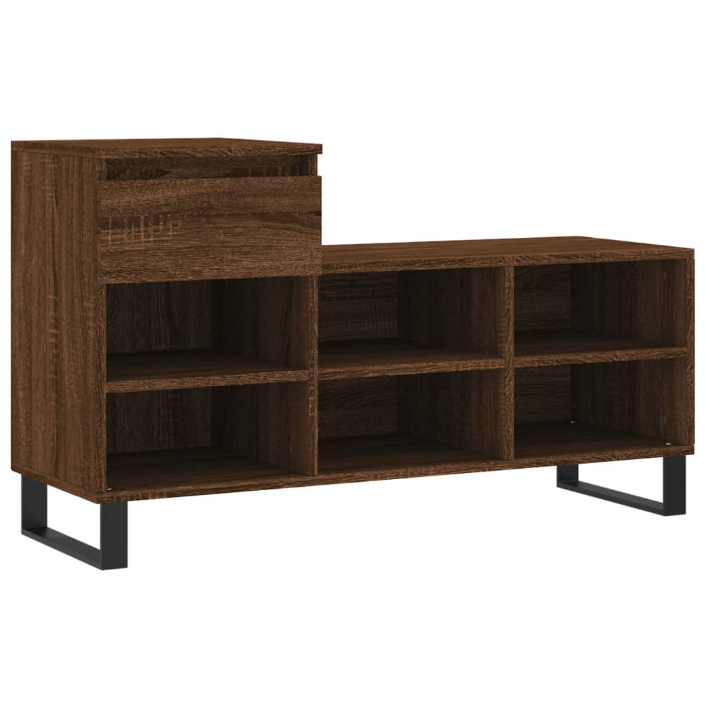 vidaXL Botník hnědý dub 102x36x60 cm kompozitní dřevo