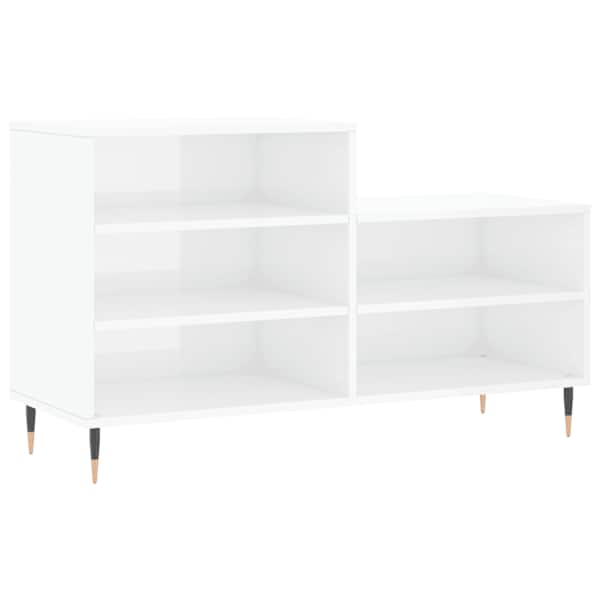 vidaXL jalatsikapp, k&otilde;rgl&auml;ikega valge, 102x36x60 cm, tehispuit