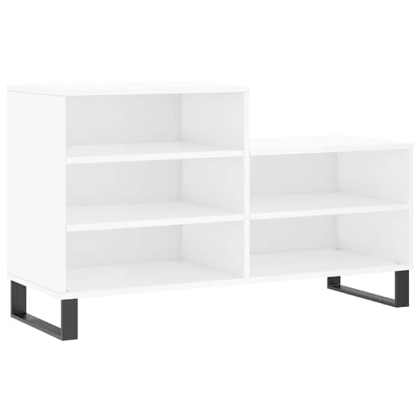 vidaXL jalatsikapp, k&otilde;rgl&auml;ikega valge, 102x36x60 cm, tehispuit