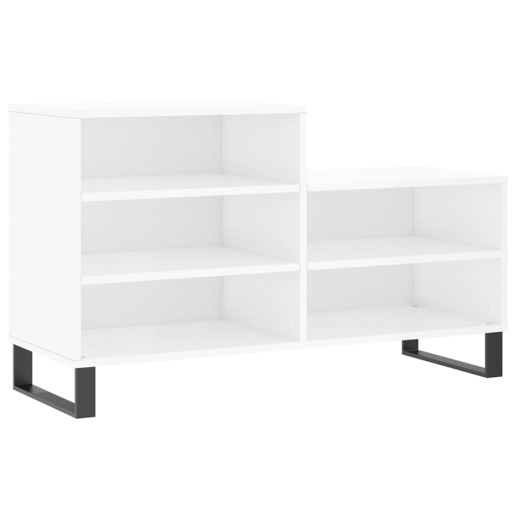 vidaXL Botník bílý s vysokým leskem 102x36x60 cm kompozitní dřevo