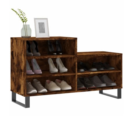 vidaXL Pantofar, stejar fumuriu, 102x36x60 cm, lemn prelucrat