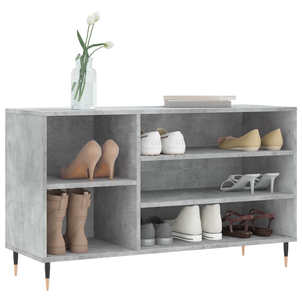 vidaXL Schoenenkast 102x36x60 cm bewerkt hout betongrijs afbeelding