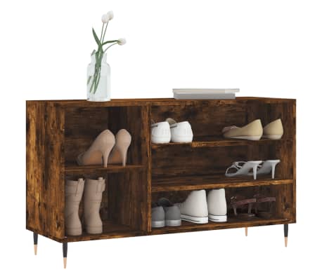 vidaXL Sapateira 102x36x60 cm derivados de madeira carvalho fumado