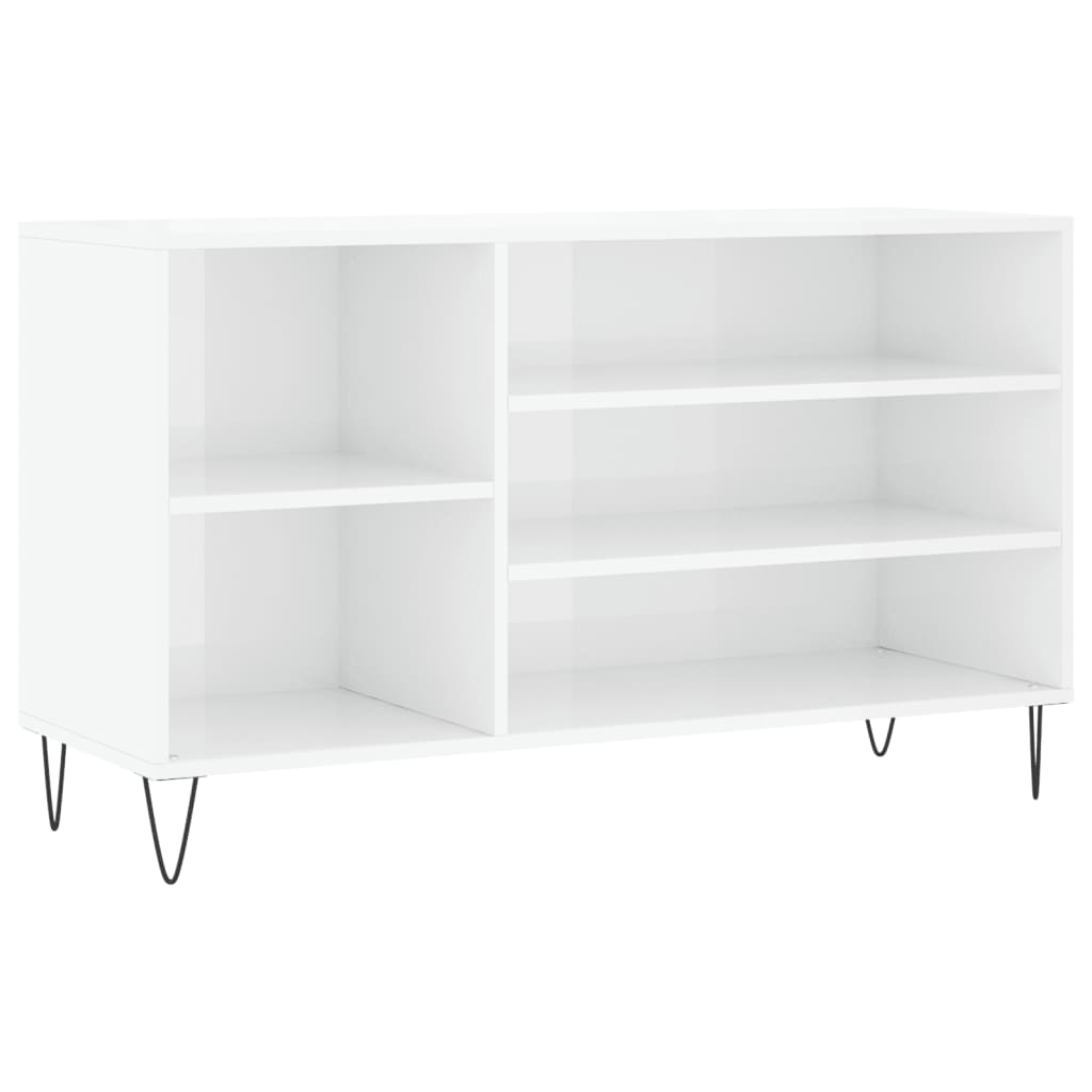 vidaXL Botník bílý s vysokým leskem 102x36x60 cm kompozitní dřevo