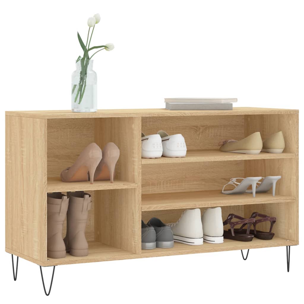 vidaXL Schoenenkast 102x36x60 cm bewerkt hout sonoma eikenkleurig afbeelding