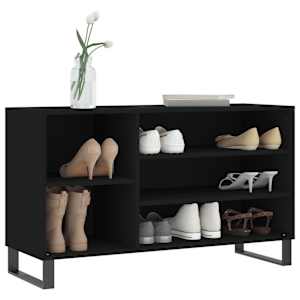 vidaXL Shoe Cabinet Black 102x36x60 cm Engineered Wood
