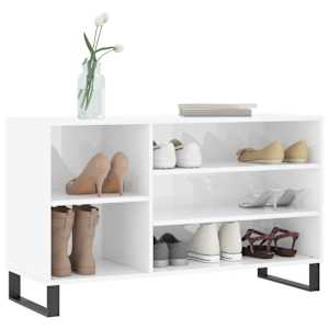 vidaXL apavu plaukts, spīdīgi balts, 102x36x60 cm, inženierijas koks