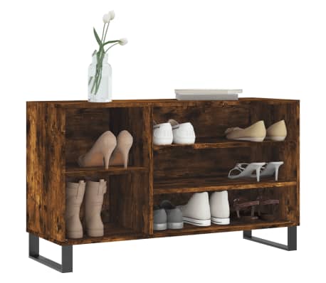 vidaXL Schoenenkast 102x36x60 cm bewerkt hout gerookt eikenkleurig