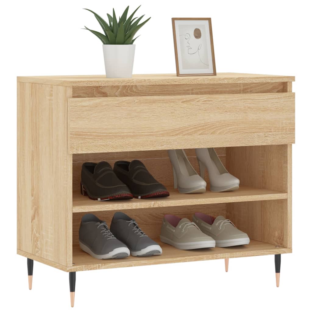 vidaXL Schuhregal Sonoma-Eiche 70x36x60 cm Holzwerkstoff