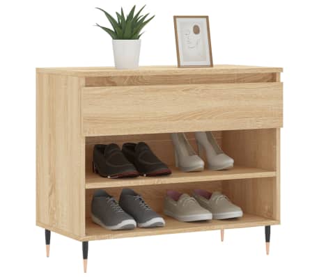 vidaXL Schuhregal Sonoma-Eiche 70x36x60 cm Holzwerkstoff