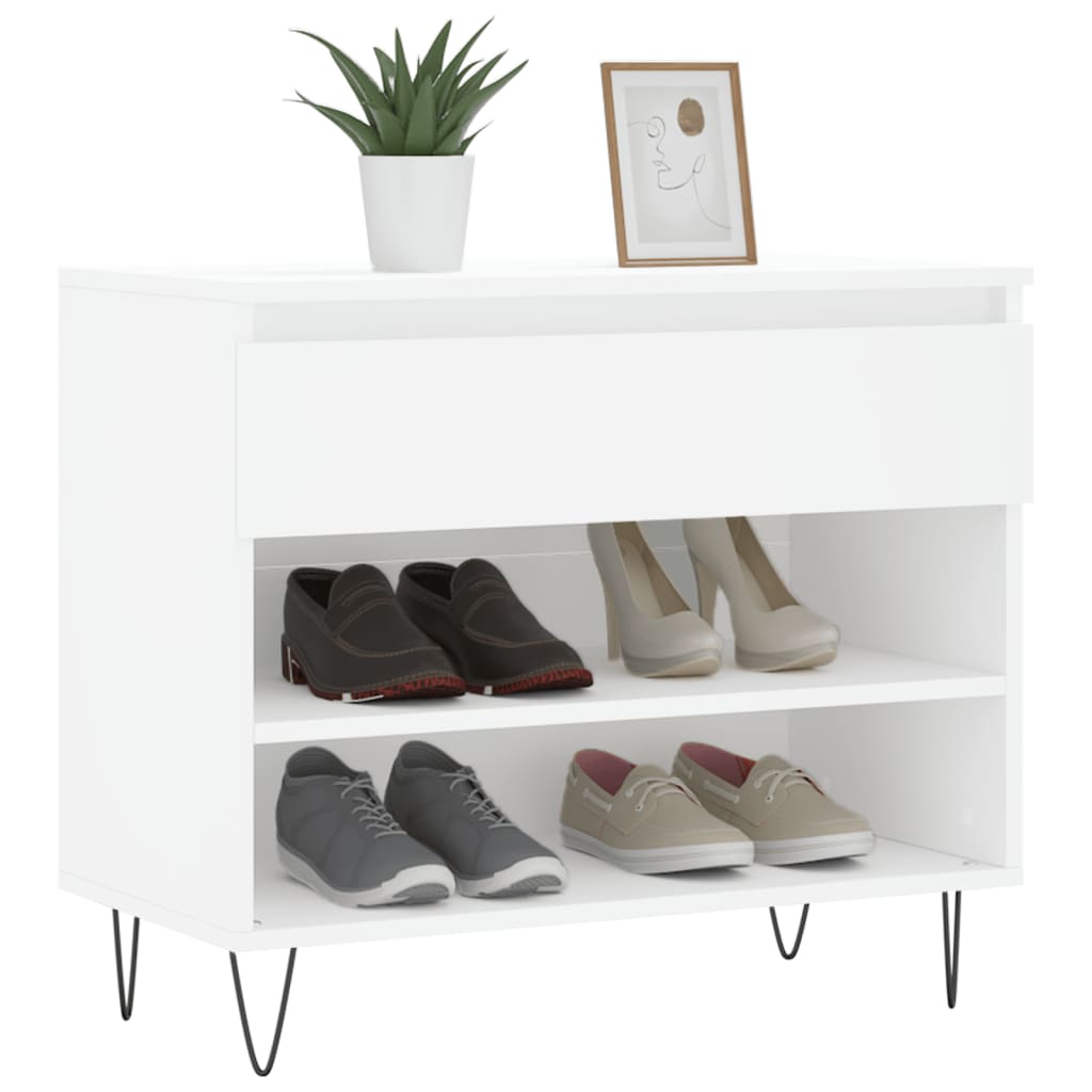 vidaXL Schoenenkast 70x36x60 cm bewerkt hout wit afbeelding