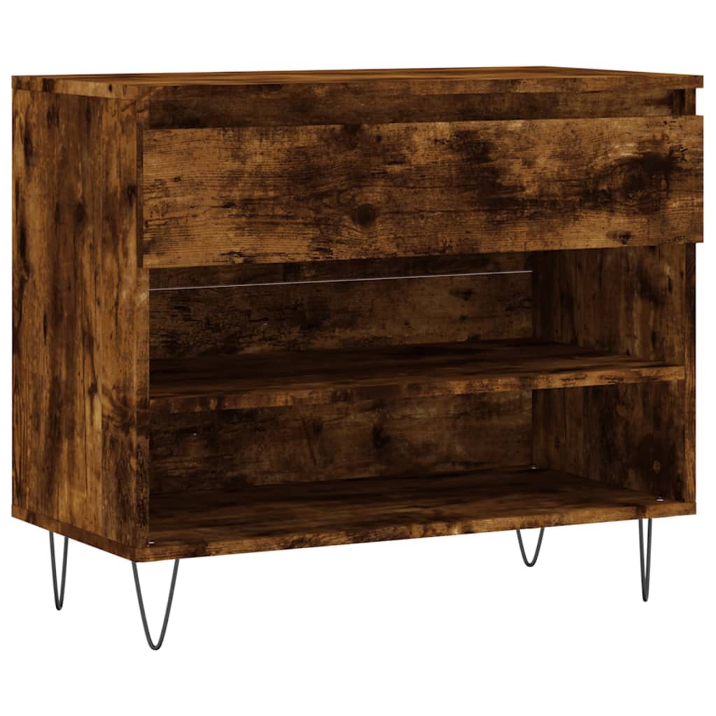 vidaXL Botník kouřový dub 70x36x60 cm kompozitní dřevo