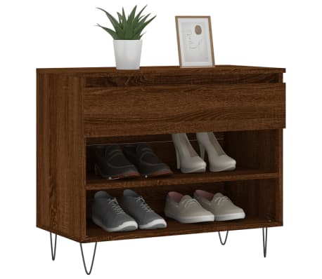 vidaXL Skoskap brun eik 70x36x60 cm konstruert tre