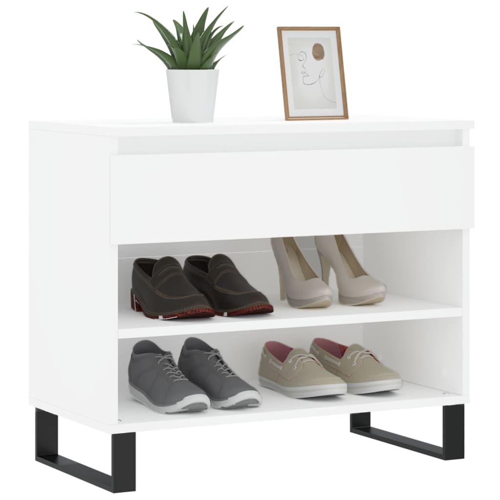 Półka na buty, biały, 70x36x60 cm, materiał drewnopochodny