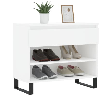 vidaXL Schuhregal Weiß 70x36x60 cm Holzwerkstoff