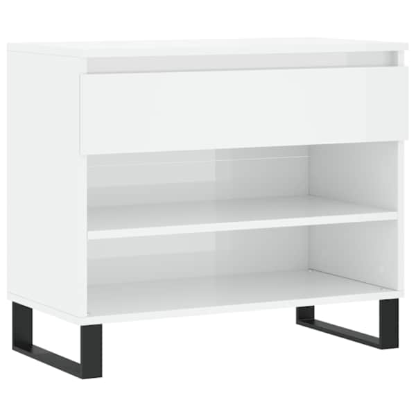 vidaXL jalatsikapp, k&otilde;rgl&auml;ikega valge, 70 x 36 x 60 cm, tehispuit