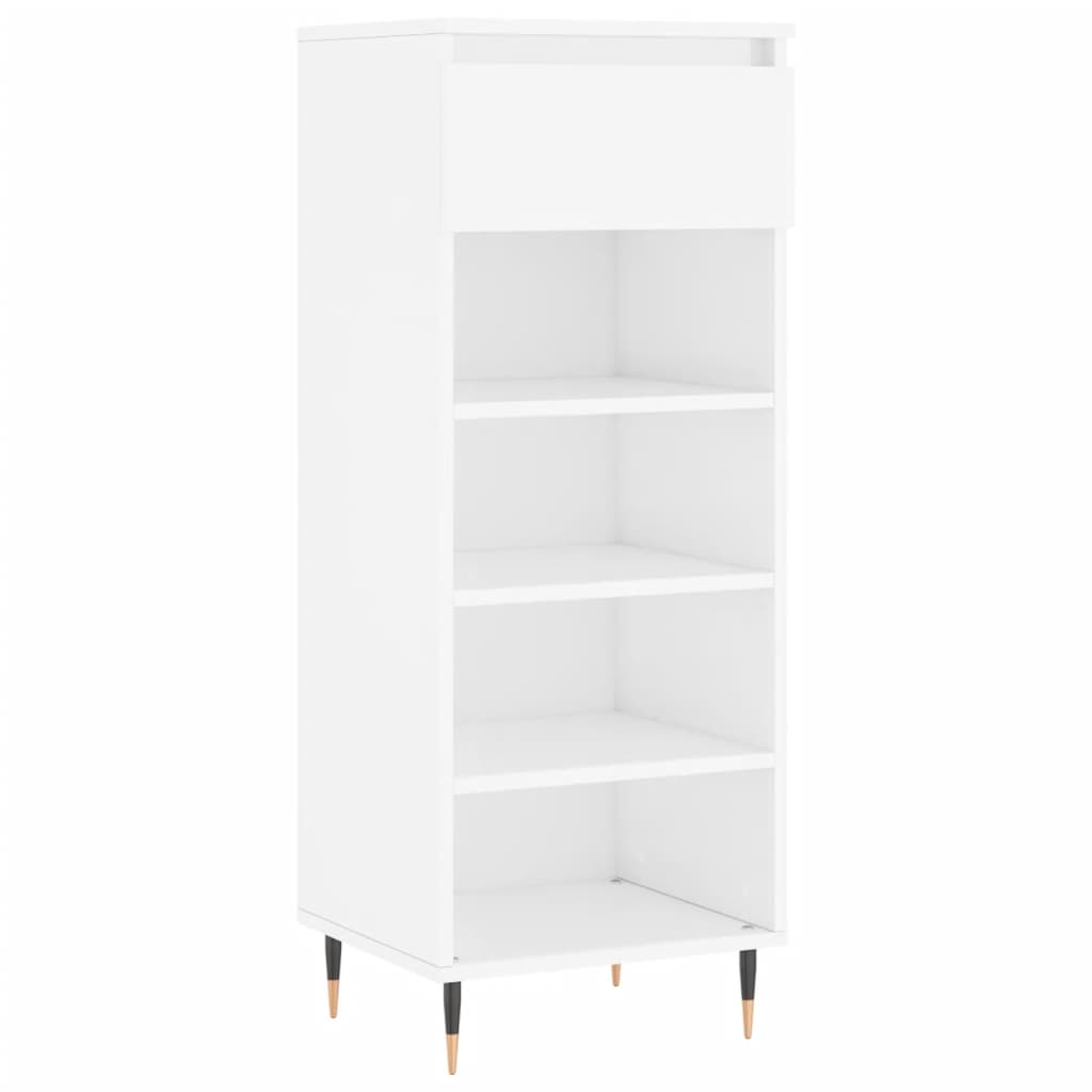 vidaXL Botník bílý s vysokým leskem 40 x 36 x 105 cm kompozitní dřevo