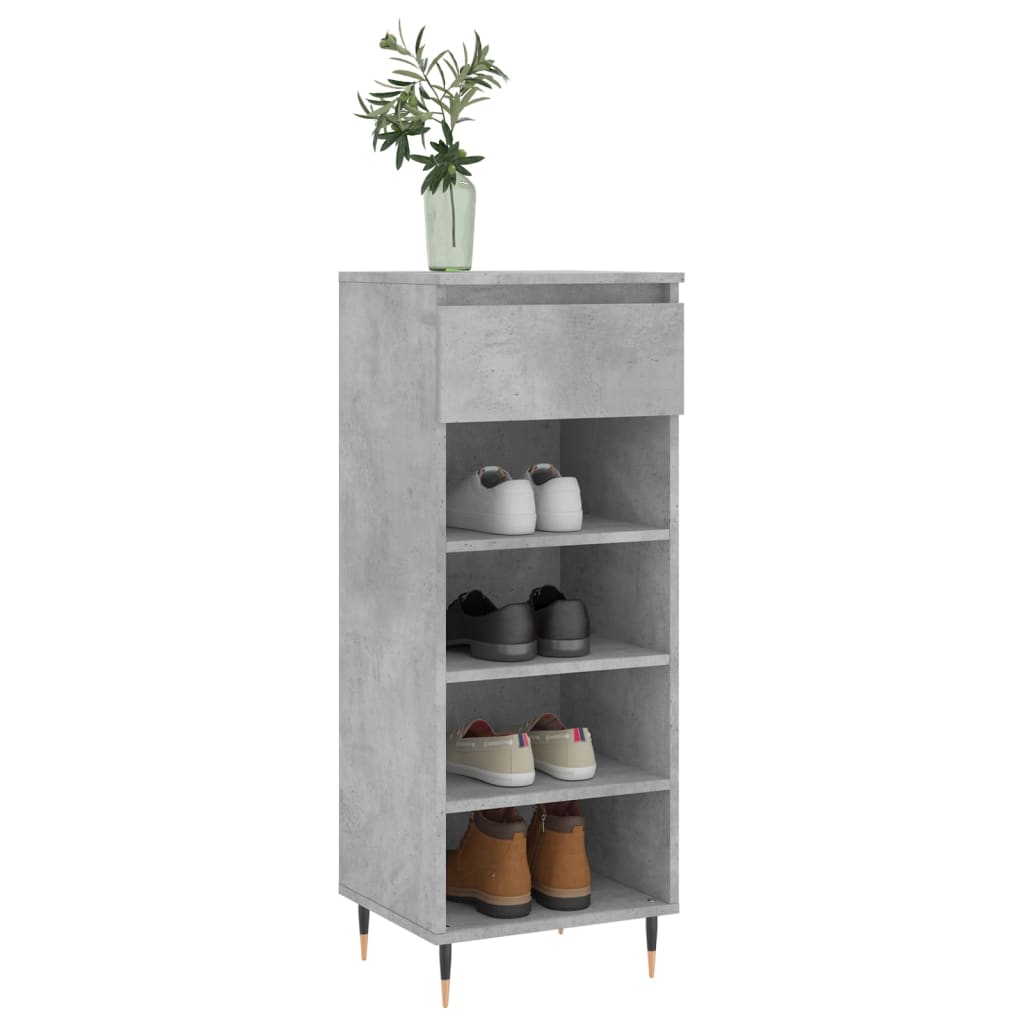 vidaXL Schoenenkast 40x36x105 cm bewerkt hout betongrijs afbeelding