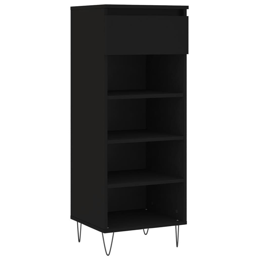 vidaXL Botník černý 40x36x105 cm kompozitní dřevo