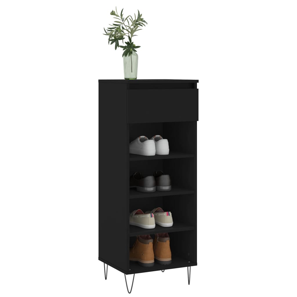 vidaXL Schoenenkast 40x36x105 cm bewerkt hout zwart afbeelding