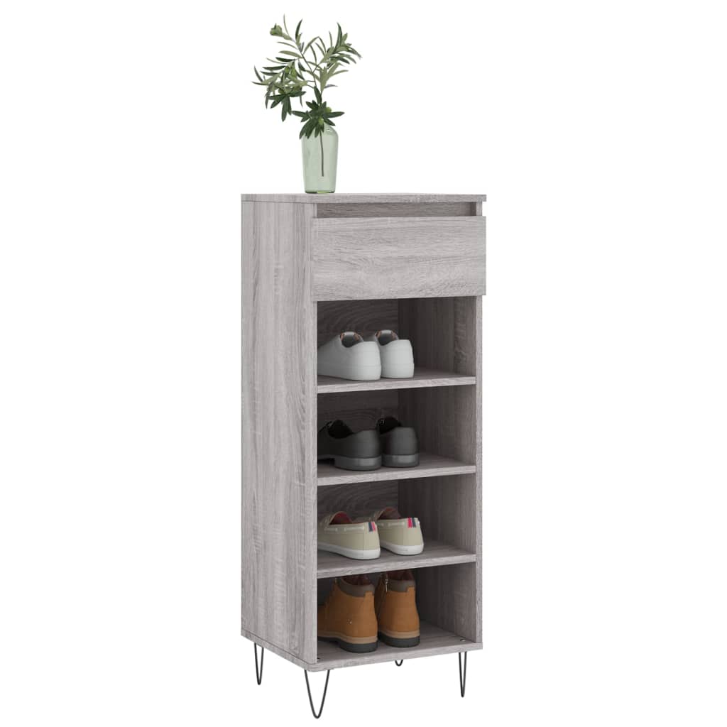 vidaXL Schoenenkast 40x36x105 cm bewerkt hout grijs sonoma afbeelding