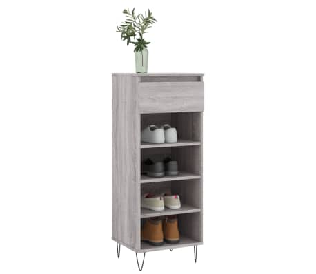 vidaXL Shoe Cabinet Grey Sonoma Engineered wood and metal Compact
