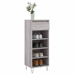 vidaXL Shoe Cabinet Grey Sonoma Engineered wood and metal Compact