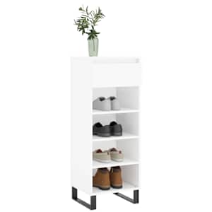 vidaXL Pantofar, alb extralucios, 40x36x105 cm, lemn compozit