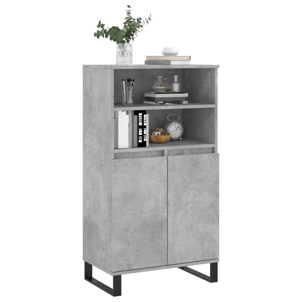 vidaXL Hoge kast 60x36x110 cm bewerkt hout betongrijs afbeelding