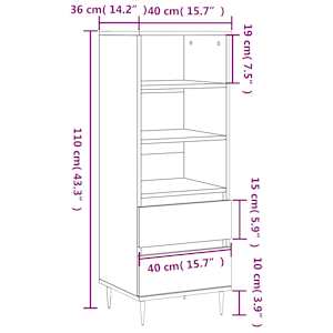Skříň highboard dub sonoma 40 x 36 x 110 cm kompozitní dřevo - obrázek 11