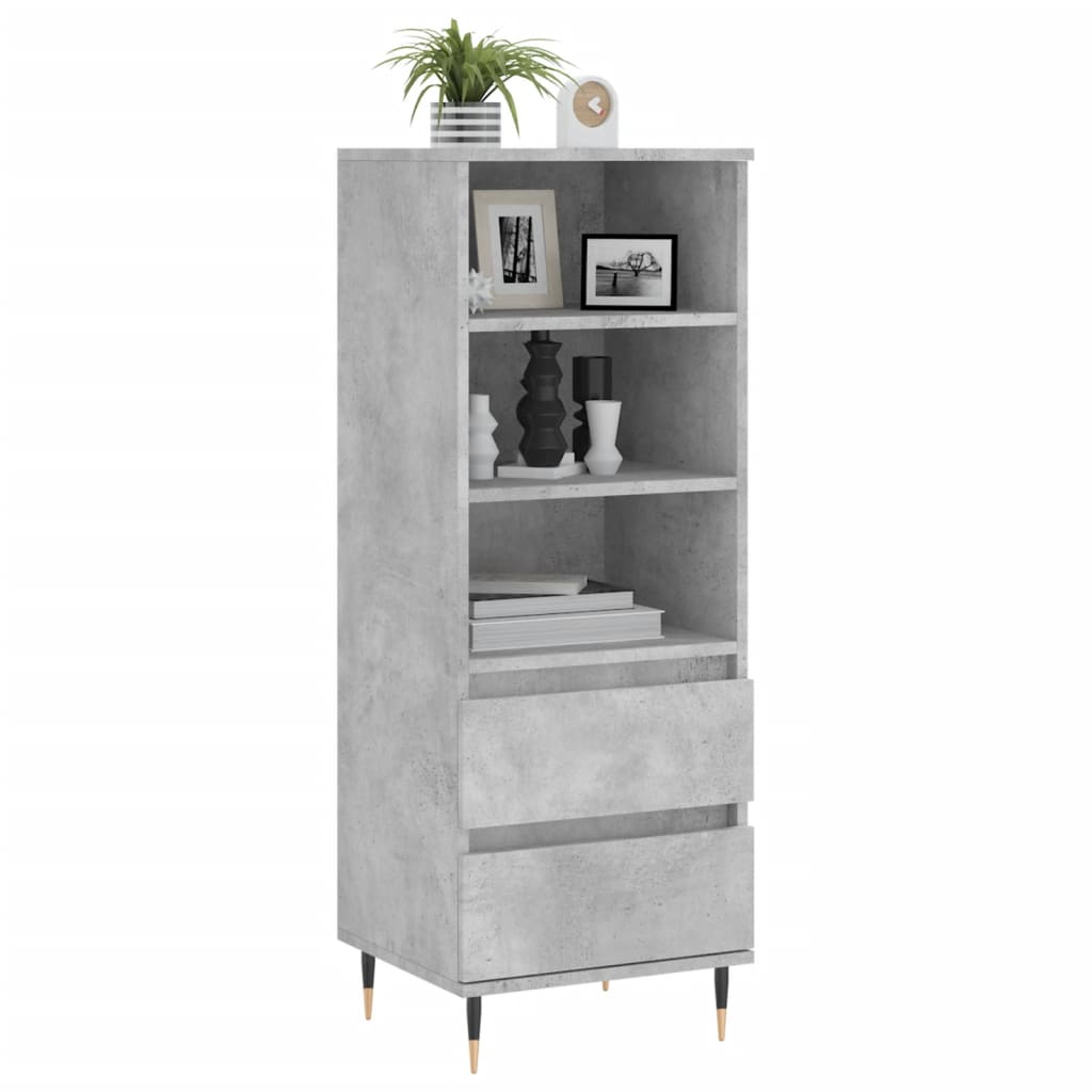vidaXL Hoge kast 40x36x110 cm bewerkt hout betongrijs afbeelding