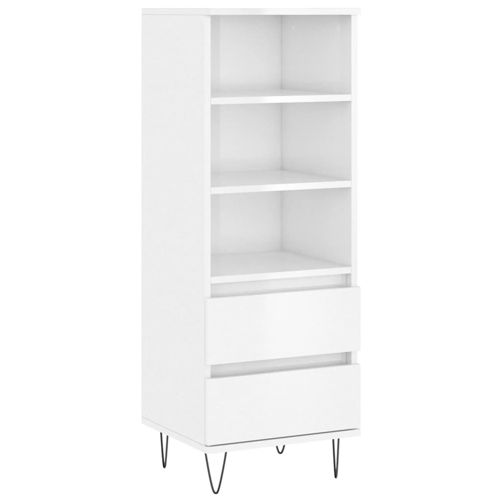 vidaXL Skříň highboard bílá s vysokým leskem 40 x 36 x 110 cm kompozit