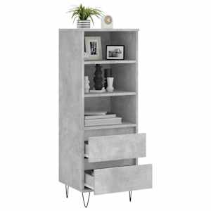 Skříň highboard betonově šedá 40 x 36 x 110 cm kompozitní dřevo - obrázek 4