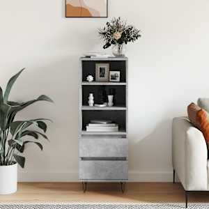 Visoka omara betonsko siva 40x36x110 cm inženirski les