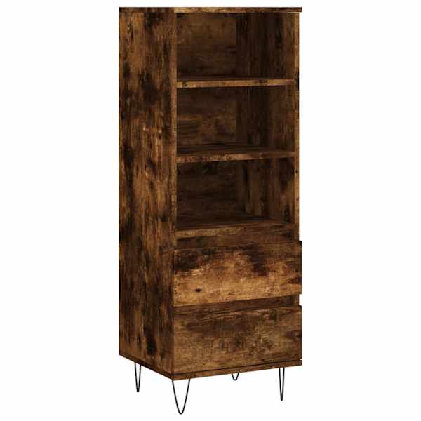 vidaXL k&otilde;rge kapp, suitsutatud tamm, 40 x 36 x 110 cm, tehispuit